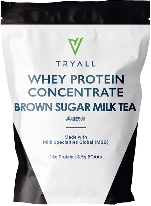 TRYALL 濃縮乳清蛋白 黑糖奶茶, 1包, 500g
