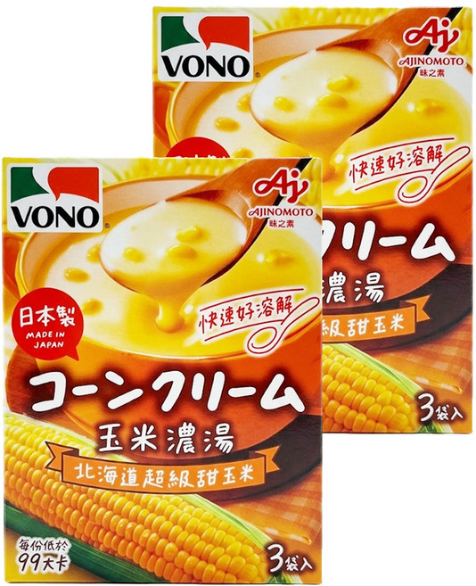 VONO 醇緻原味 玉米濃湯 3包, 57.6g, 2盒