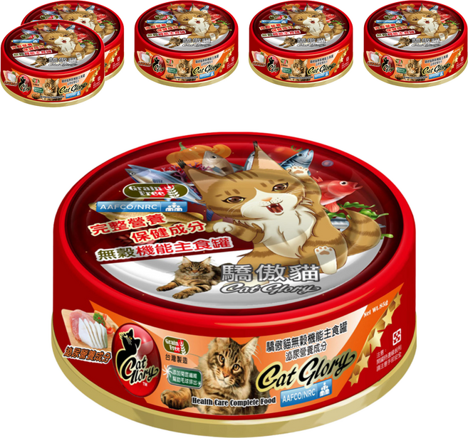 Cat Glory 驕傲貓 無穀機能主食罐 泌尿營養配方, 白鮪魚 + 雞肉(泌尿營養配方), 85g, 6罐
