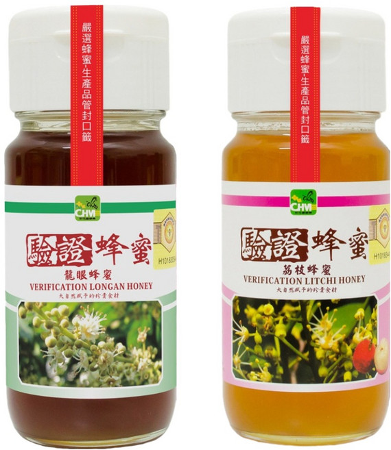 彩花蜜 台灣養蜂協會驗證蜂蜜 龍眼蜂蜜 700g + 荔枝蜂蜜 700g, 1.4kg, 1組
