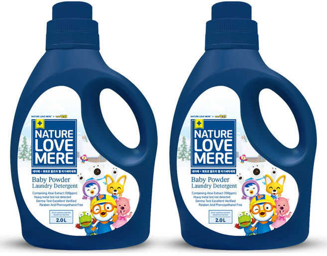 NATURE LOVE MERE Pororo 極致凝膠嬰兒洗衣精 瓶裝, 2L, 2個