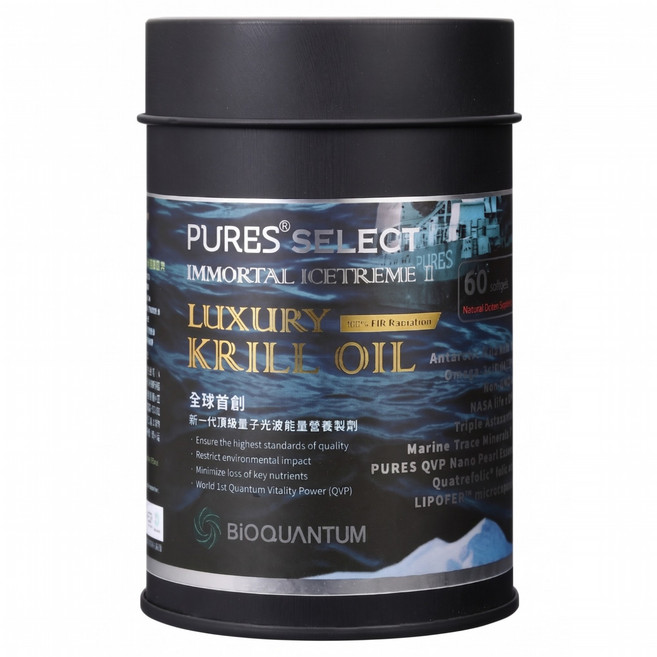 PURES 純萃生技 南極冰鑽磷蝦油, 60顆, 1盒