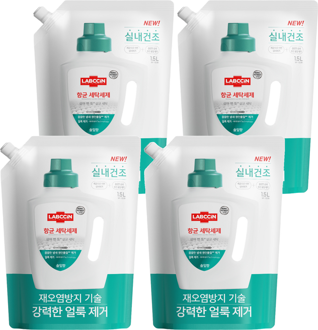 LABCCiN 洗衣精 松葉香 補充包, 1.5L, 4個