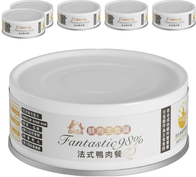 BEyONDPET 超越汪喵 全齡貓 鮮肉主食罐, 法式鴨肉餐, 80g, 6罐