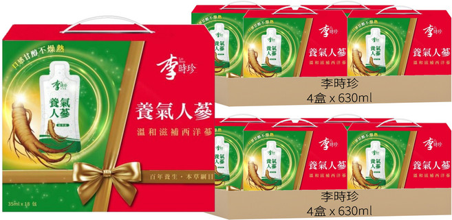 李時珍 養氣人蔘 18包, 630ml, 8盒