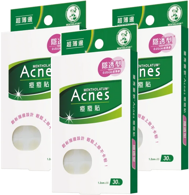 MENTHOLATUM 曼秀雷敦 Acnes 台灣公司貨 痘痘貼 隱透型, 30入, 3盒