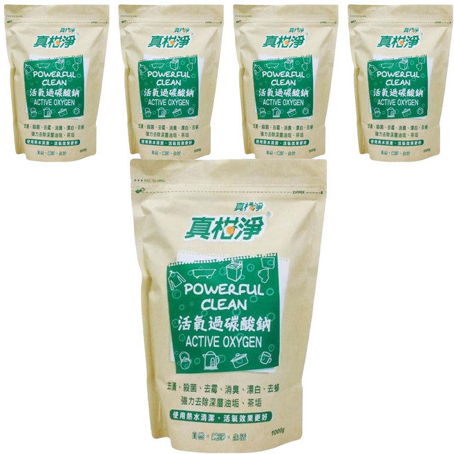 真柑淨 活氧過碳酸鈉, 1kg, 5包