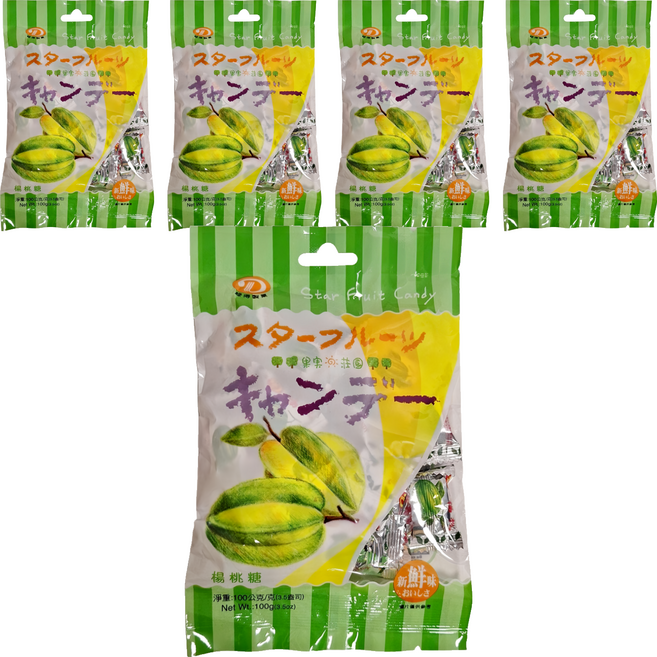 綠得製菓 楊桃糖, 100g, 5袋