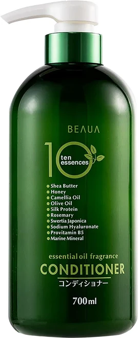 KUMANO 熊野油脂 BEAUA 植萃精華潤髮乳 含10種護髮素萃取物, 700ml, 1瓶
