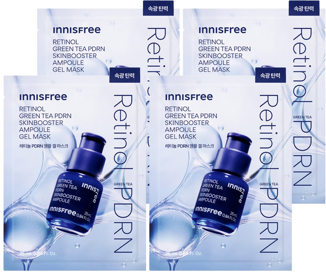 INNISFREE 台灣公司貨 1%A醇PDRN水光安瓶果凍面膜, 4個, 1個裝