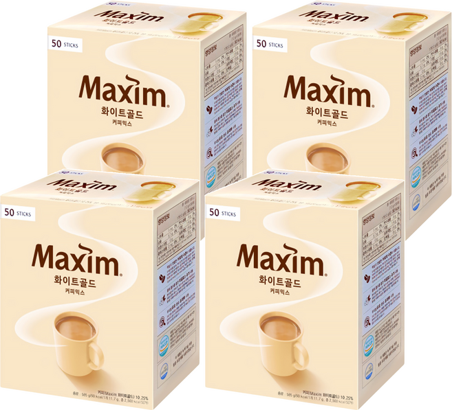 Maxim 麥心 白金經典三合一咖啡, 11.7g, 50條, 4盒
