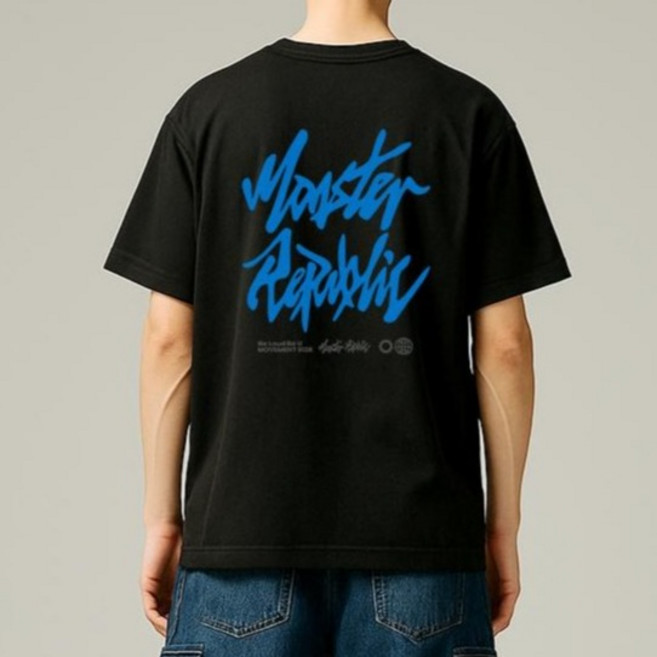 MONSTER REPUBLIC Authentic Logo 天藍色 T恤 8128, 黑色