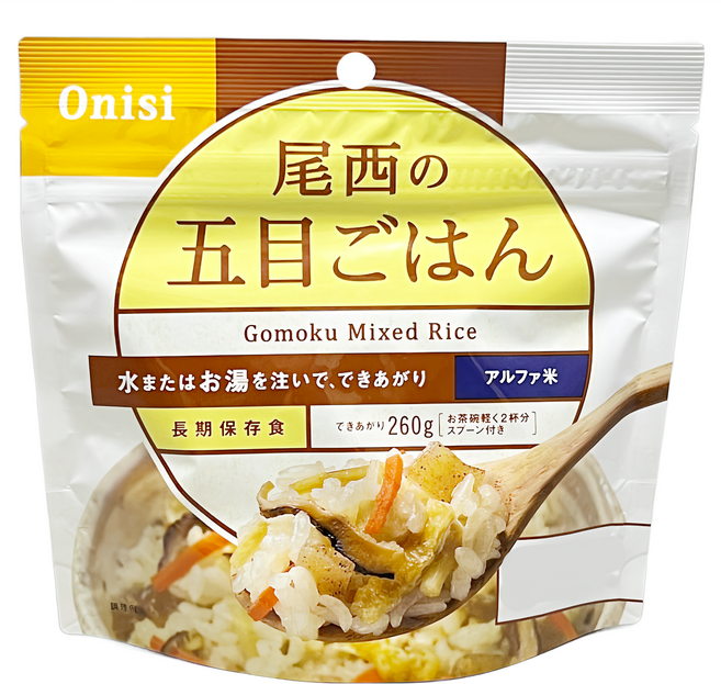 Onisi 尾西 沖泡即食飯 什錦風味, 1包, 100g