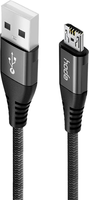 HODA 好貼 W1 2.4A Micro USB充電傳輸線, 100cm, 黑色, 1個