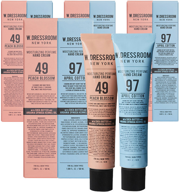 W.DRESSROOM 多麗絲 香氛護手霜 50ml 套組 49 蜜桃 + 97 四月棉, 4組