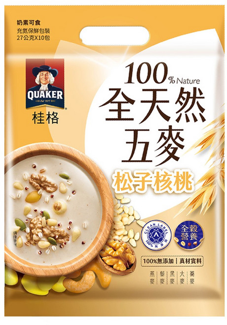 QUAKER 桂格 全天然五麥 松子核桃, 270g, 1袋