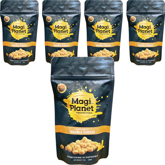 Magi Planet 星球工坊 爆米花 Double Cheese 特濃起司, 110g, 5包