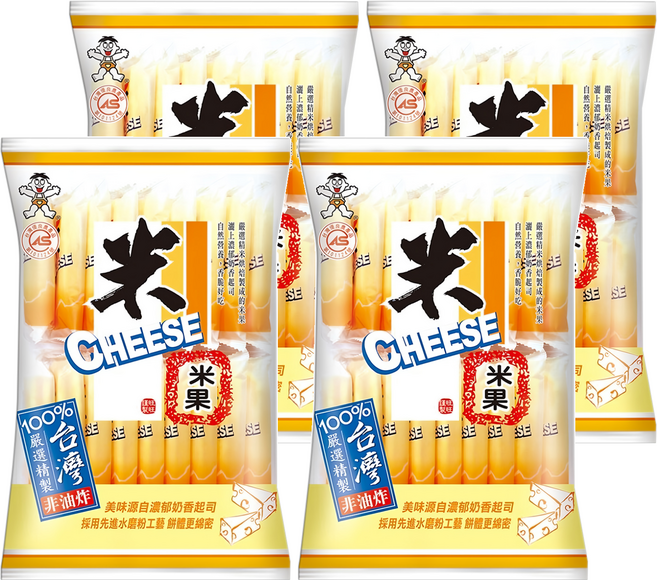 旺旺 米CHEESE 起司米果 奶素, 105g, 4袋