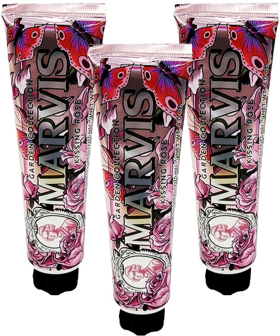 MARVIS 台灣公司貨 義大利牙膏 秘境玫瑰, 75ml, 3條