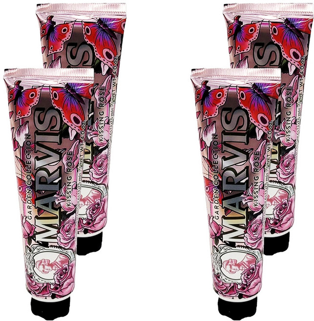 MARVIS 台灣公司貨 義大利牙膏 秘境玫瑰, 75ml, 4條