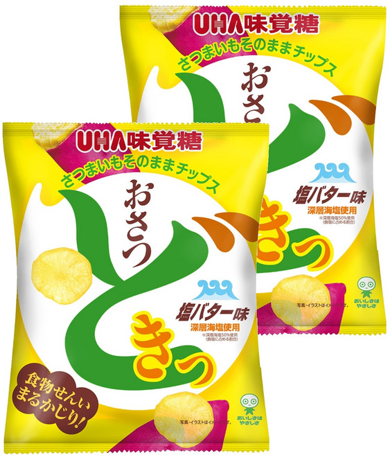 UHA 味覺糖 甘薯心動薯片 鹽奶油風味, 65g, 2包