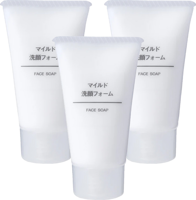 MUJI 無印良品 台灣公司貨 溫和洗面乳, 30g, 3條