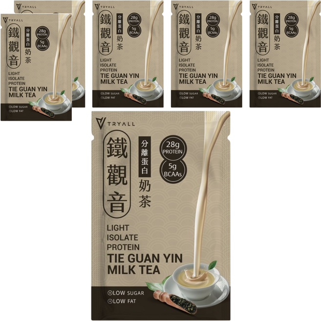 TRYALL Essential Light 分離乳清蛋白 鐵觀音奶茶, 36g, 6個