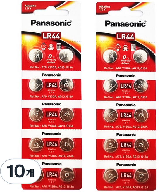 Panasonic 鹼性鈕扣電池, 10入, 10個