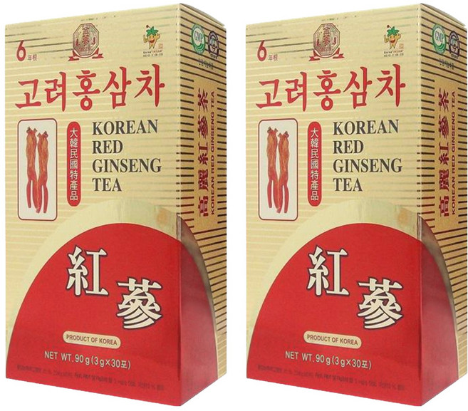 GINSENG 金蔘 6年根韓國高麗紅蔘茶, 3g, 30包, 2盒