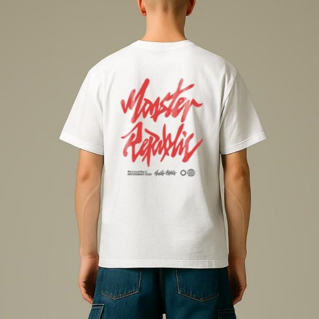 MONSTER REPUBLIC Authentic Logo 紅色 T恤 8120, 白色