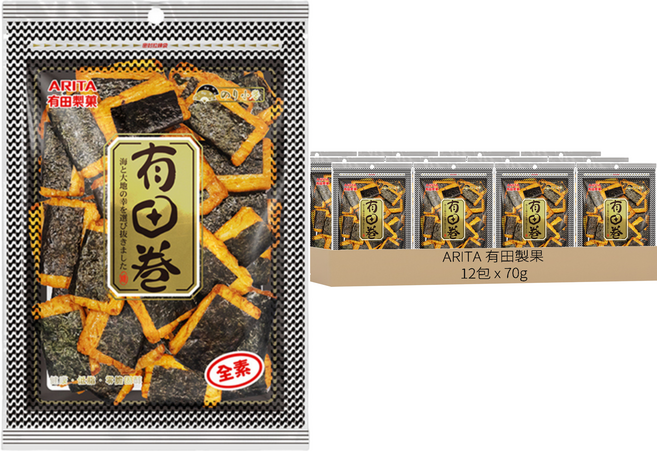 ARITA 有田製果 海苔卷, 70g, 12包