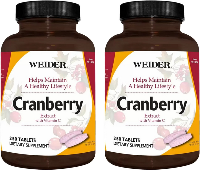 WEIDER 威德 蔓越莓錠, 2罐, 250錠