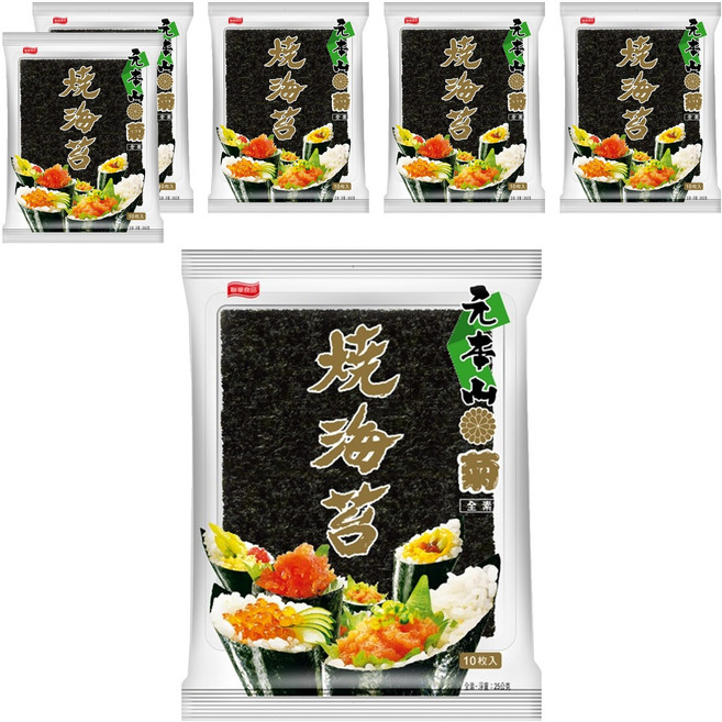 元本山 菊燒海苔 10片入, 25g, 6包