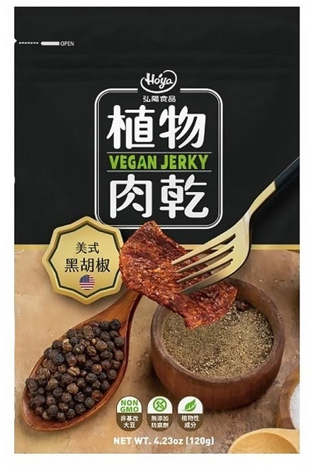 Hoya 弘陽食品 植物肉乾 美式黑胡椒, 120g, 1包