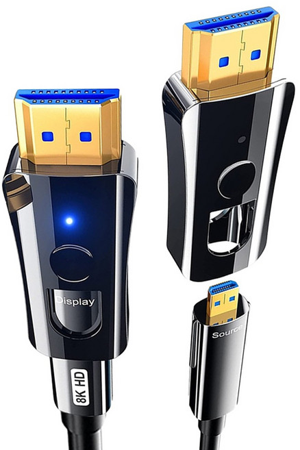 魔宙 HDMI2.1 8K 60HZ/48Gbps 工程分離式光纖線, 10m, 1條