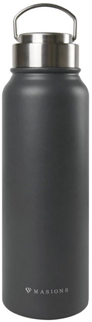 MASIONS 美心 玉石陶瓷 提把運動隨行真空保溫瓶運動水壺, 灰色, 1L, 1個