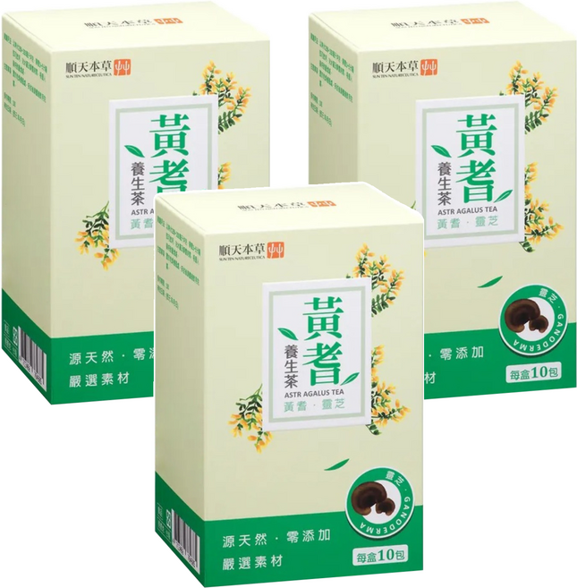 順天本草 黃耆養生茶, 3盒, 5g, 10包