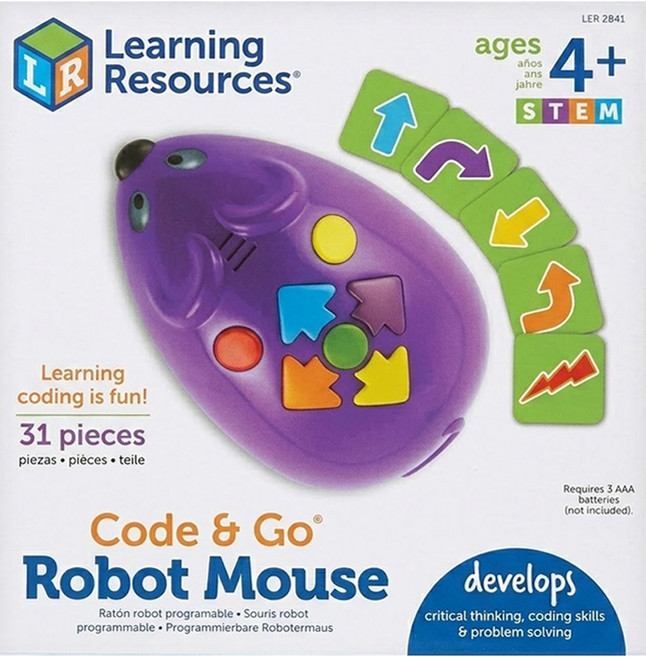 Learning Resources Code & Go 編程機器人滑鼠 混和顏色, 1個