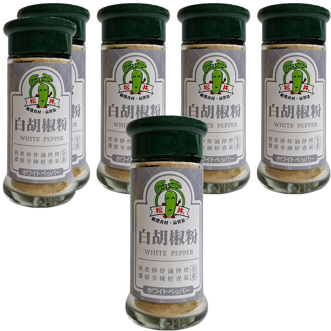 松井 白胡椒粉, 30g, 6瓶