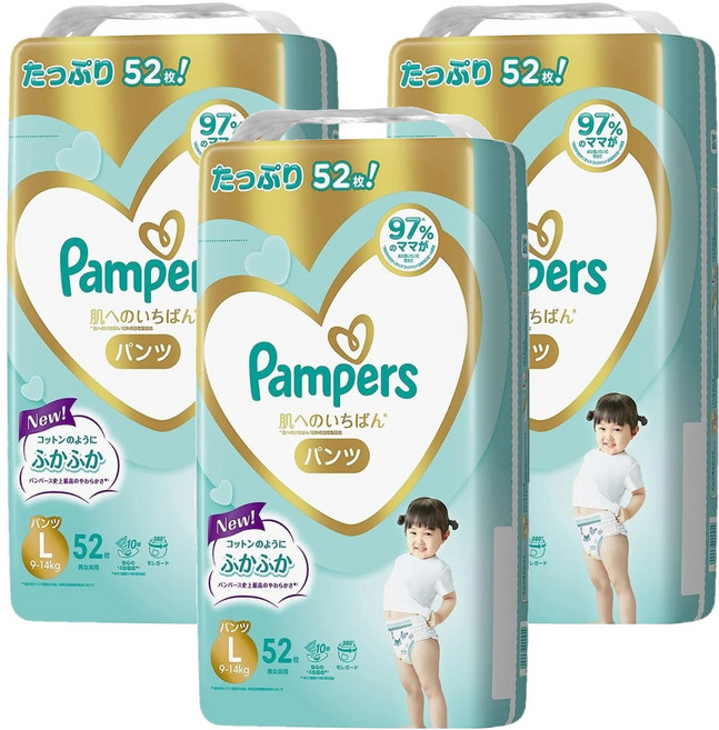 Pampers 幫寶適 日本境內版 褲型尿布 9~14kg, L, 156片