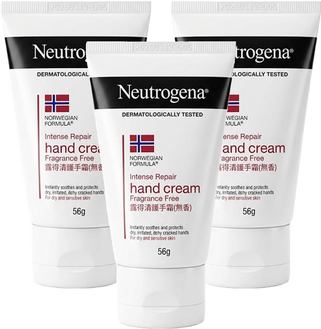 Neutrogena 台灣公司貨 護手霜 保濕彈潤配方, 56g, 3條