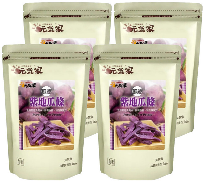 元氣家 紫地瓜脆條, 100g, 4包