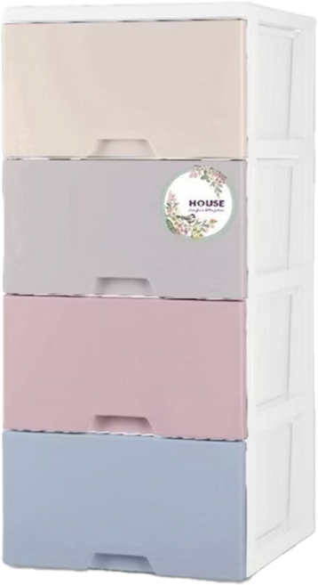 HOUSE 好室喵 舞動漸層無輪收納櫃 4層, 漸層色