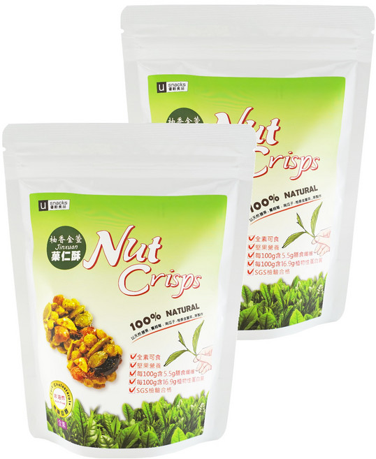 優穀美身 柚香金萱果仁酥, 60g, 2包