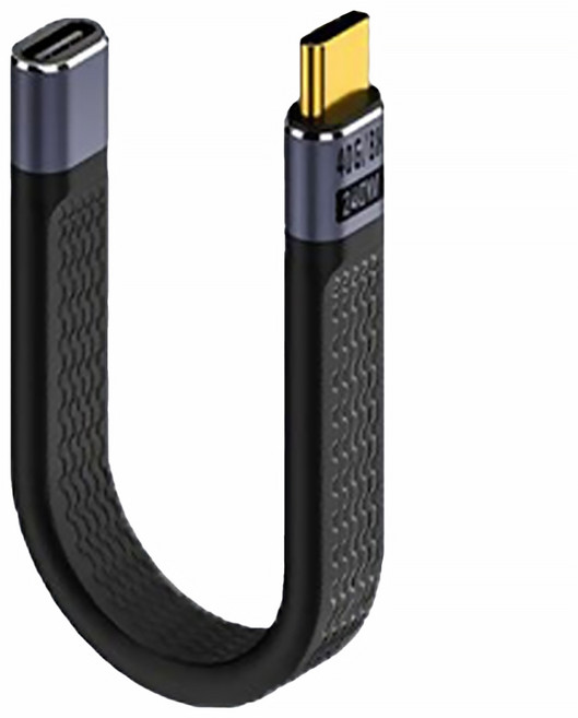 CORPRO 核心聯環 雙Type-C 240W快充傳輸軟排線, 13cm, 公對母直頭, 1條