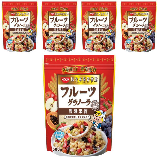 NISSIN 日清 豐盛果實綜合水果穀物脆, 500g, 6包