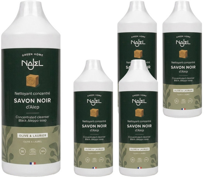 NAJEL 台灣公司貨 萬用神奇黑皂液, 1L, 5瓶