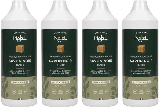 NAJEL 台灣公司貨 萬用神奇黑皂液, 1L, 4瓶