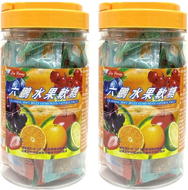 LIU PERNG 六鵬 水果軟糖, 100g, 2罐