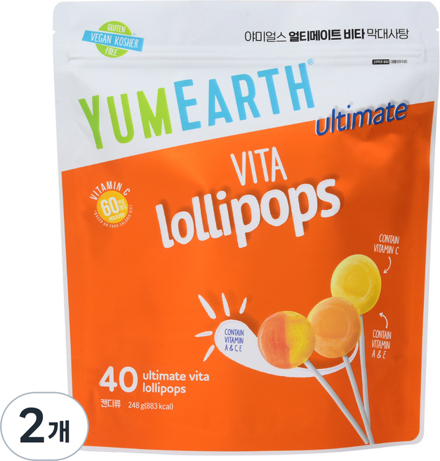 YUMEARTH 極致維他命棒棒糖, 2個, 248g
